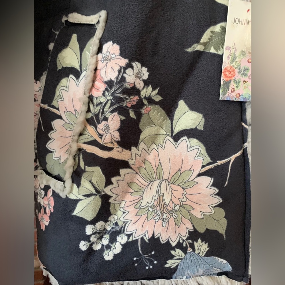 Johnny Was Pete & Greta Dusk Floral Print Sherpa Coat Women’s Small New W/ Tags - Picture 6 of 12